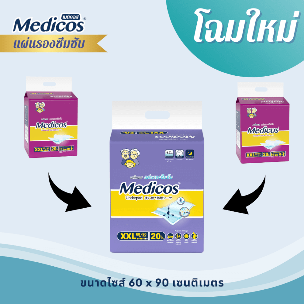 แผ่นรองซึมซับ MEDICOS ไซซ์ XXL 20 ชิ้น X 1 แพ็ค_2